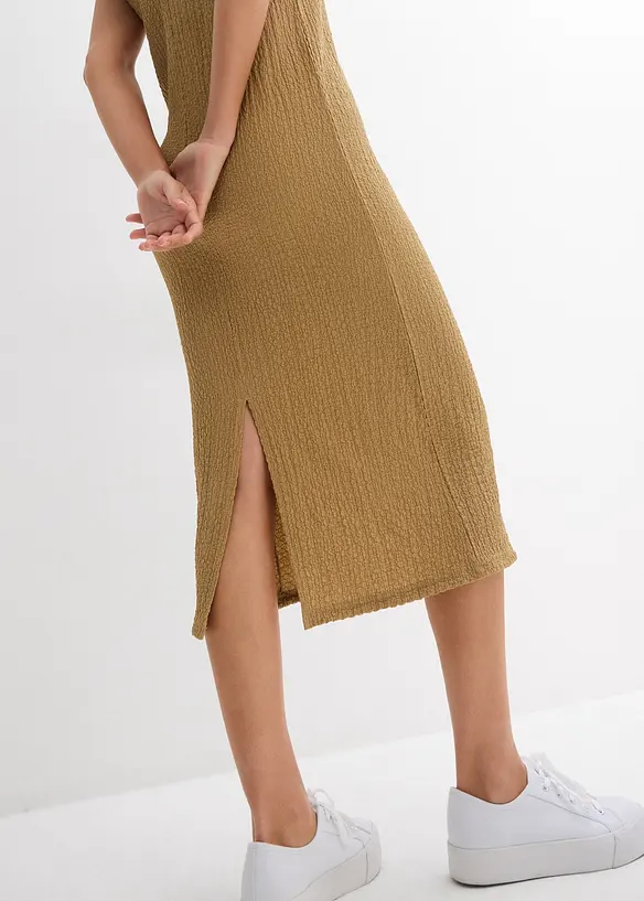 Jersey jurk van borkencrèpe, bonprix