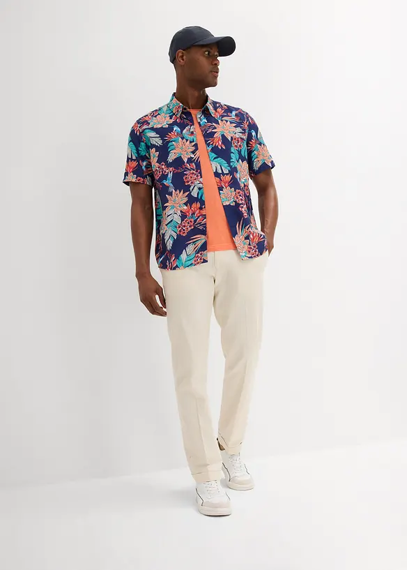 Overhemd met korte mouwen van viscose, bonprix