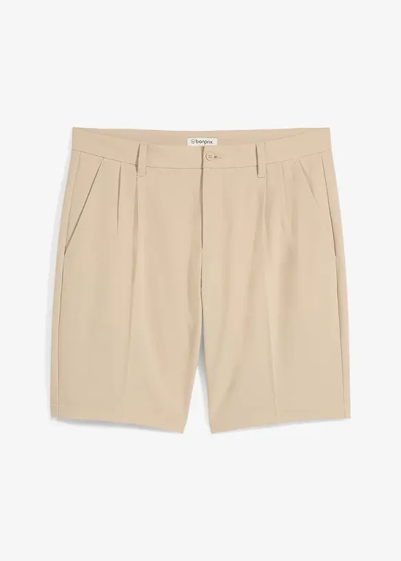 Chino bermuda met bandplooien, regular fit, bonprix