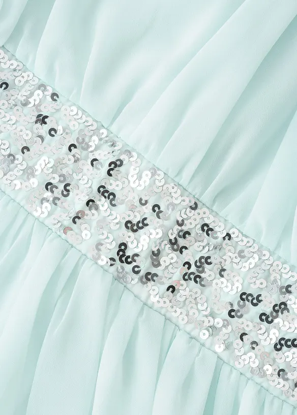 Chiffon meisjes jurk met paillettenband, bonprix