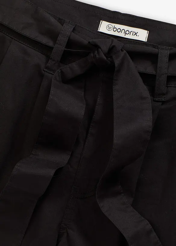 Twill short met ceintuur, bonprix