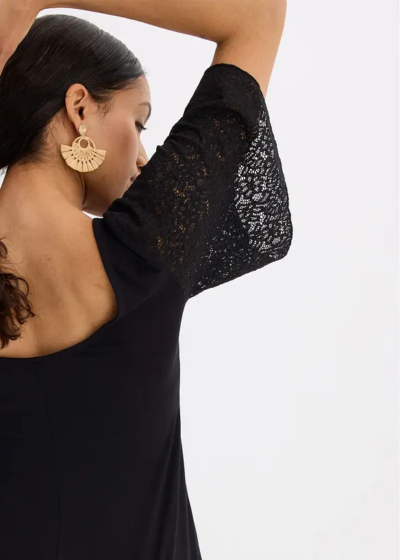 Shirt met kanten mouwen, bonprix