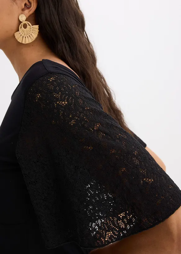 Shirt met kanten mouwen, bonprix