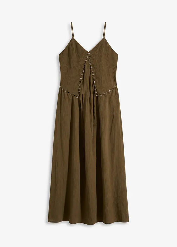 Maxi jurk met versiering in de vorm van oogjes, bonprix