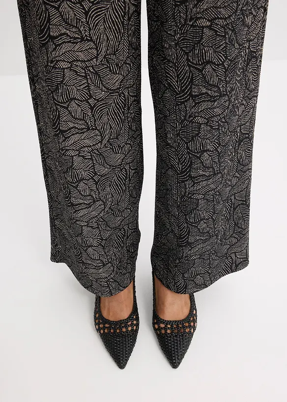 Jersey broek van gestructureerde crêpe, bonprix