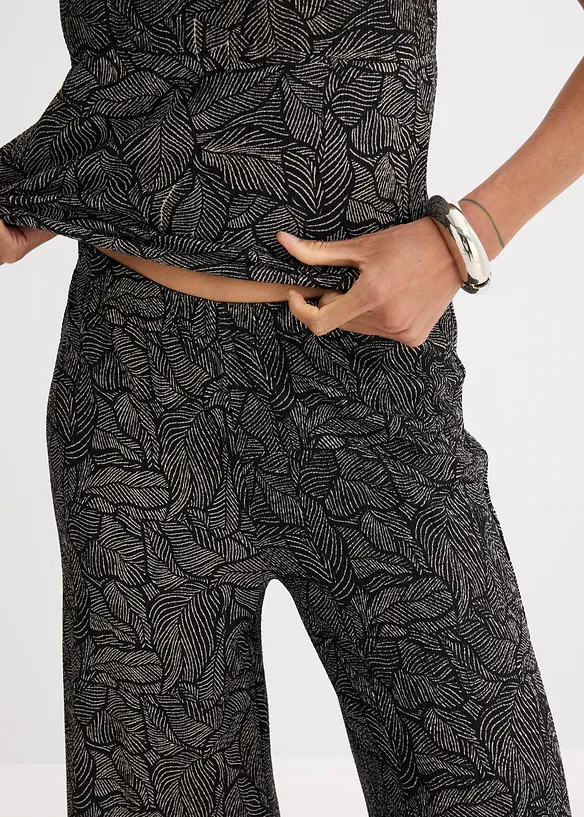 Jersey broek van gestructureerde crêpe, bonprix