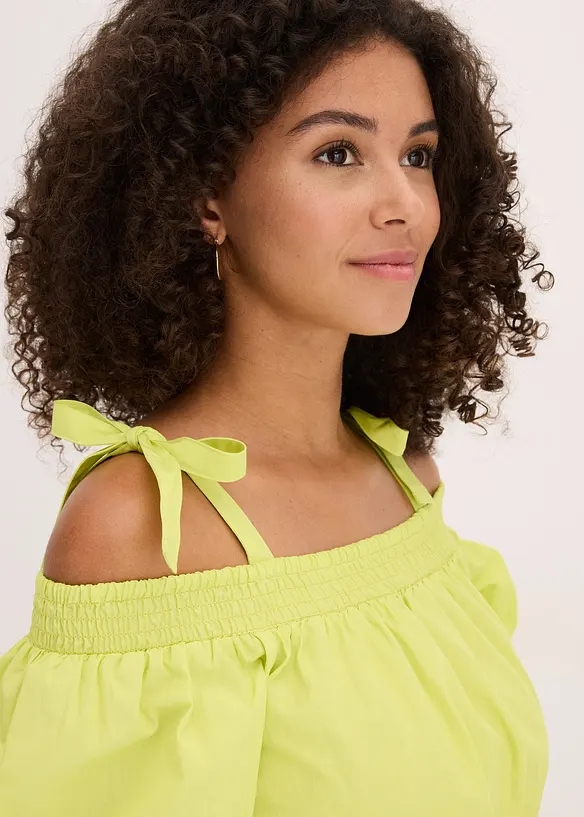 Off shoulder jurk van biologisch katoen, bonprix