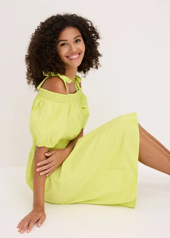 Off shoulder jurk van biologisch katoen, bonprix