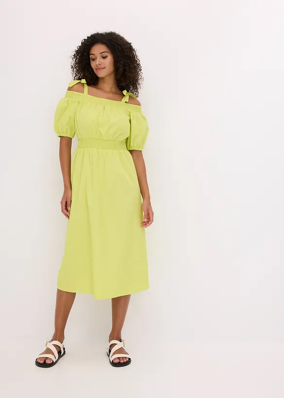 Off shoulder jurk van biologisch katoen, bonprix