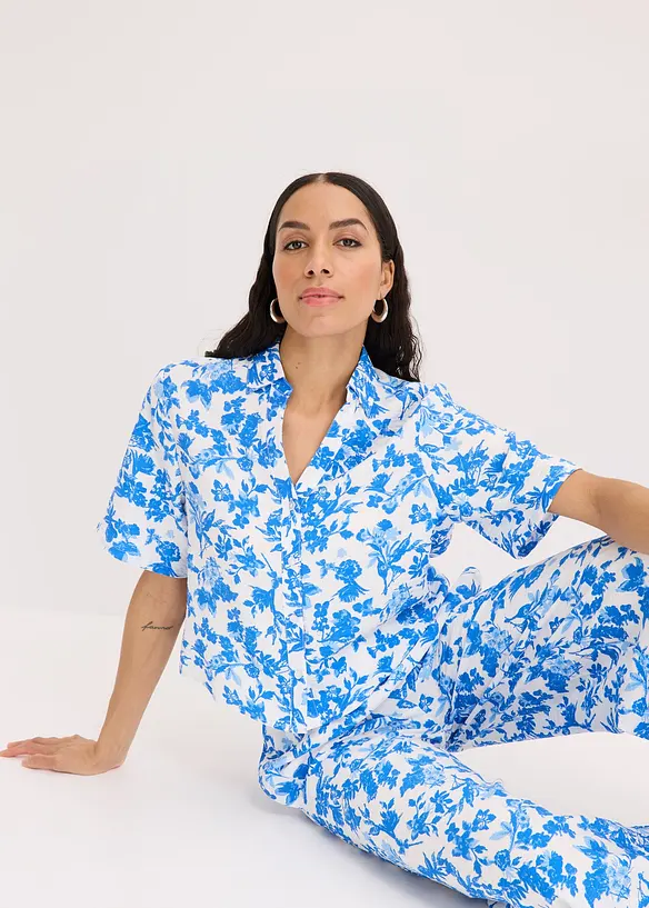 Blouse met korte mouwen van soepele viscose, bonprix