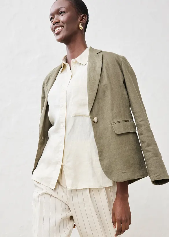 Overhemdblouse van linnen, bonprix