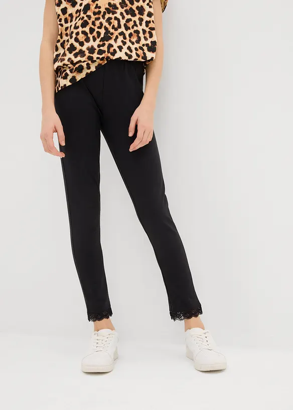 Legging met kanten zoom (set van 2), bonprix
