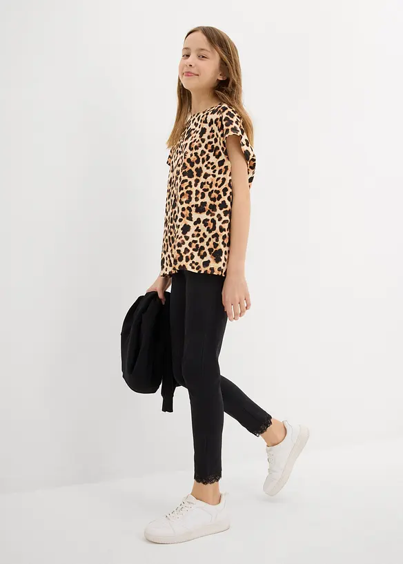 Legging met kanten zoom (set van 2), bonprix