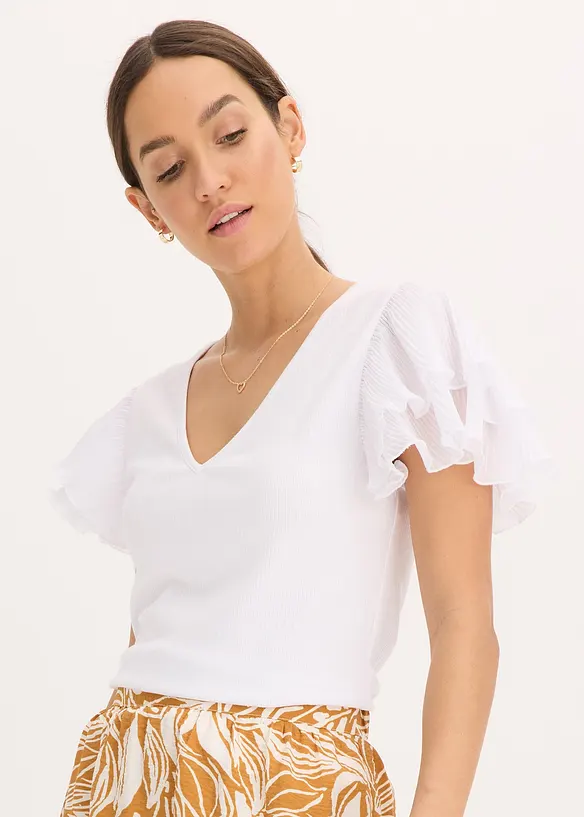 Shirt met volants, bonprix
