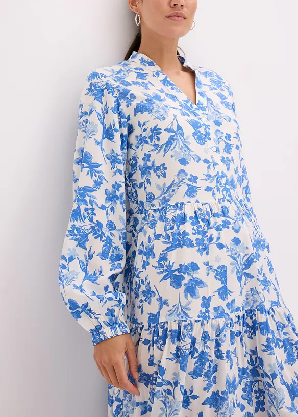Jurk met Henley kraag van soepele viscose, bonprix