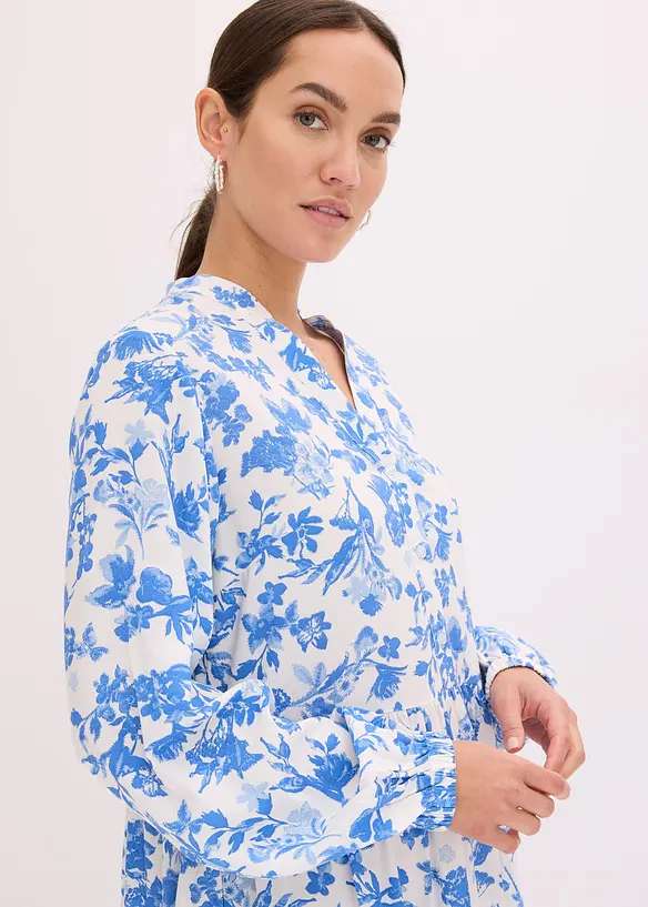 Jurk met Henley kraag van soepele viscose, bonprix