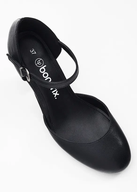 Strappy pumps van leer, bonprix