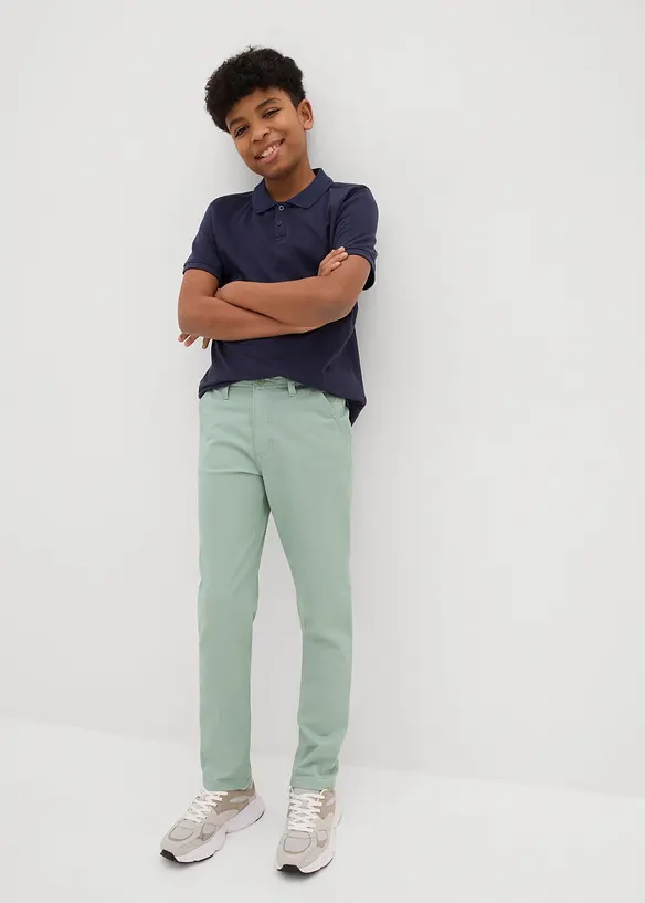 Slim fit stretch chino met verstelbare band, straight, bonprix