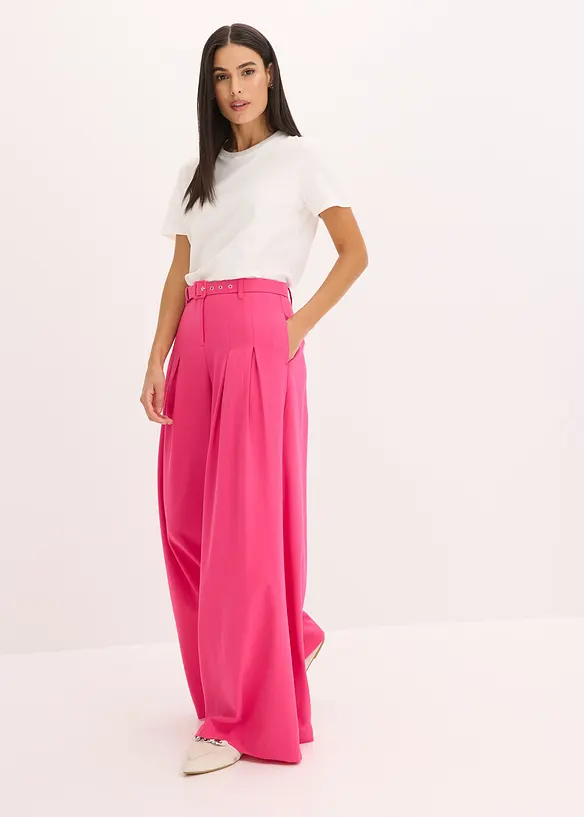 Bandplooibroek met riem (2-dlg. set), bonprix