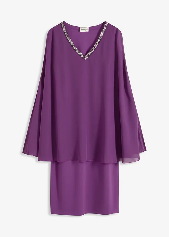 Jurk van chiffon met strass, bonprix