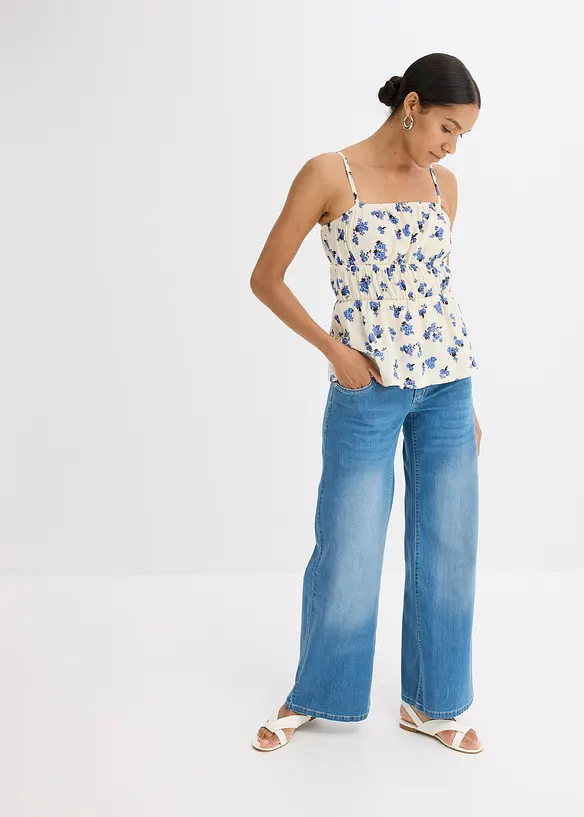 Wide leg jeans, low waist, bonprix