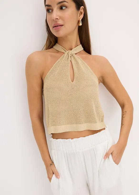 Gebreide top met glitters, bonprix