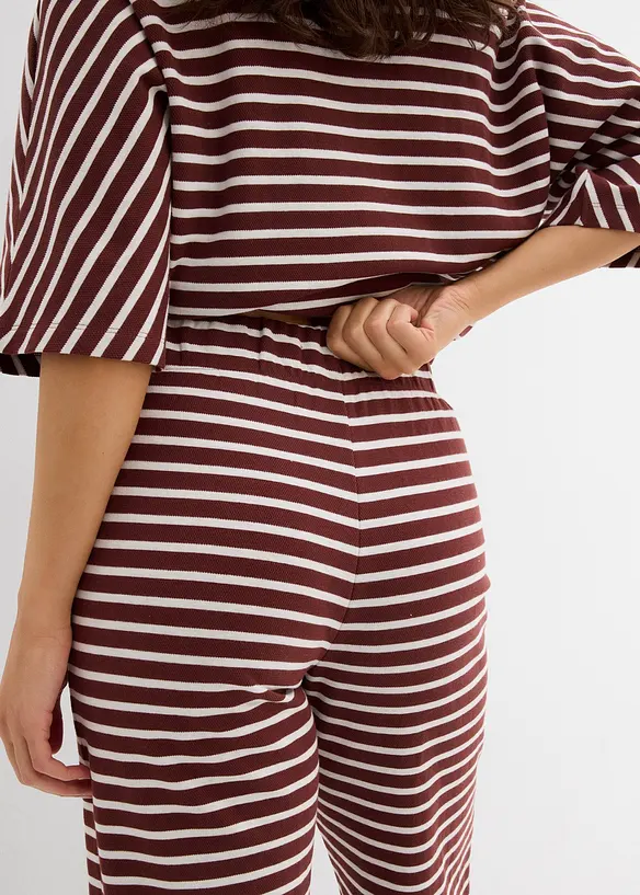 Jersey broek van gestructureerd katoen, bonprix
