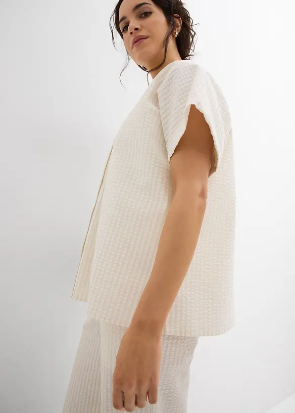 Blouse van seersucker, bonprix