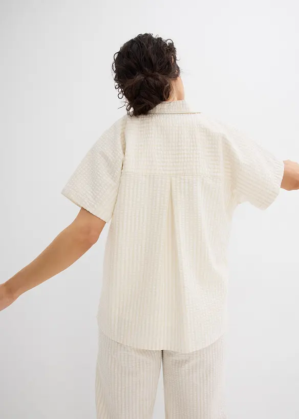 Blouse van seersucker, bonprix