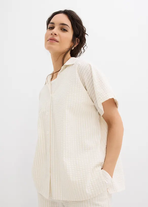 Blouse van seersucker, bonprix