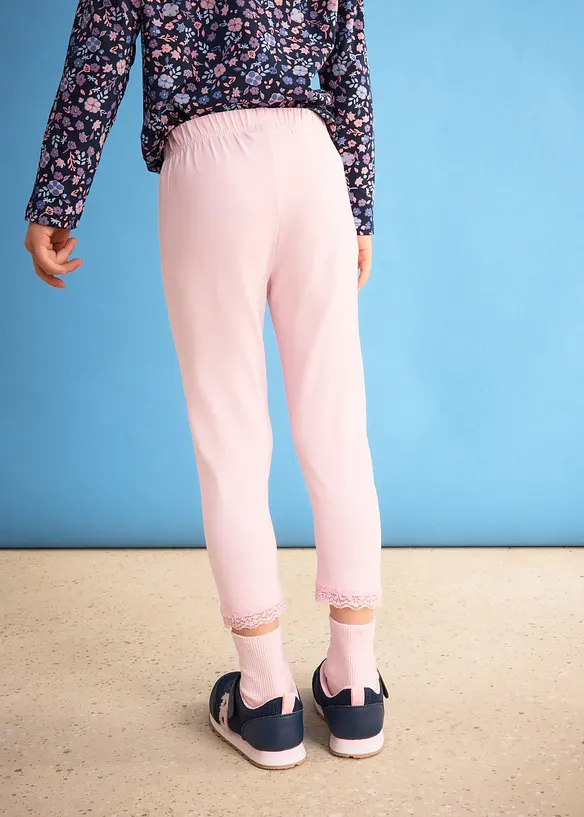 Legging met zoom van kant (set van 2), bonprix