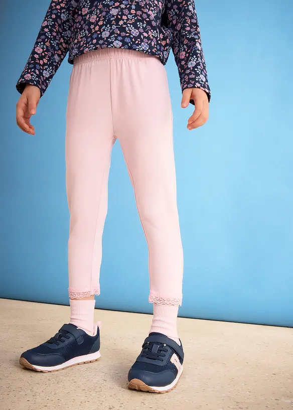 Legging met zoom van kant (set van 2), bonprix