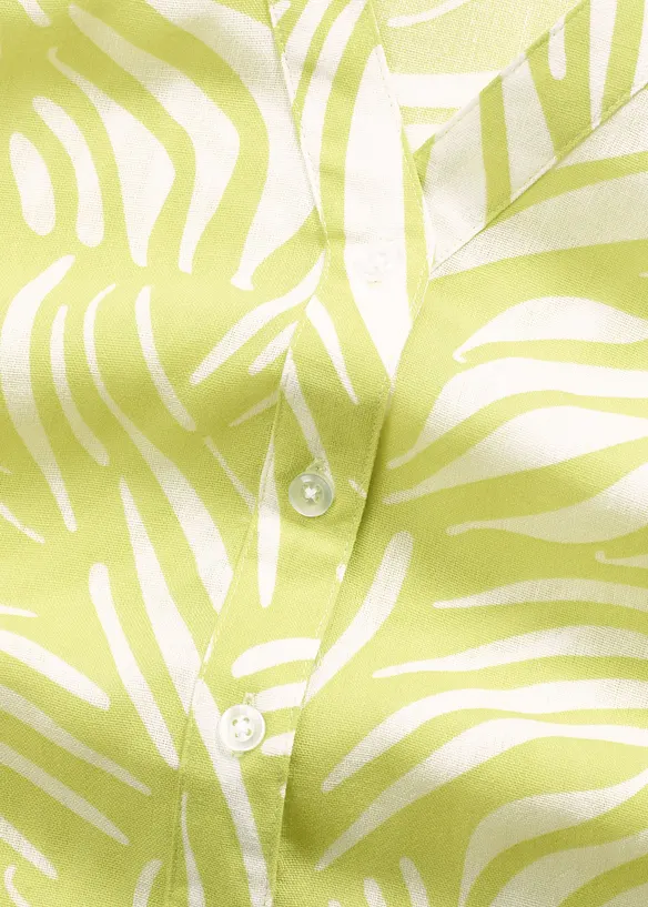 Blouse met korte mouwen in linnenlook, bonprix