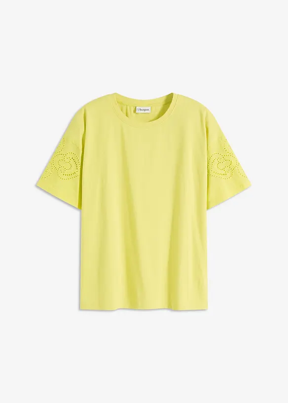 T-shirt met broderie anglaise, bonprix