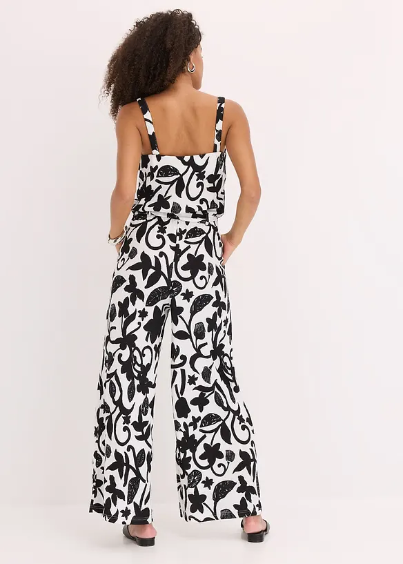 Gedessineerde jumpsuit van gestructureerde jersey, bonprix