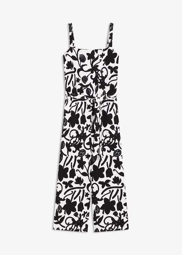 Gedessineerde jumpsuit van gestructureerde jersey, bonprix