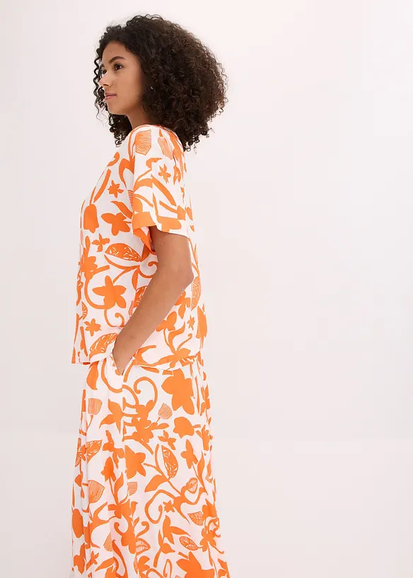 Gedessineerde tuniekblouse van soepele viscose, bonprix