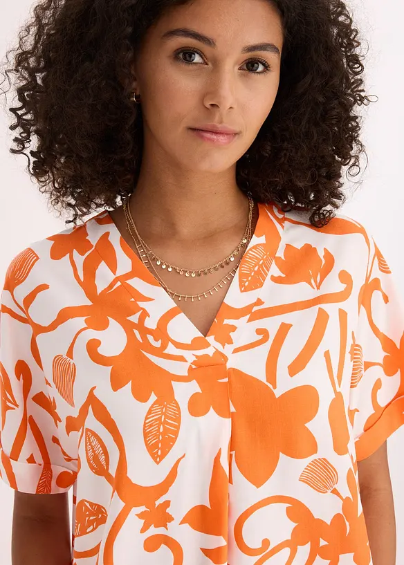 Gedessineerde tuniekblouse van soepele viscose, bonprix