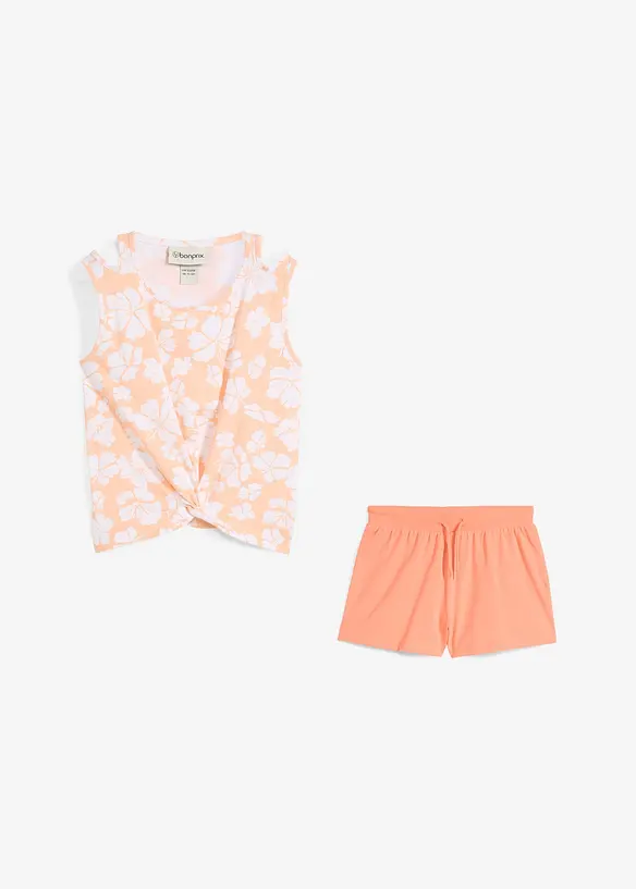 Top en korte broek van een katoenmix (2-dlg. set), bonprix