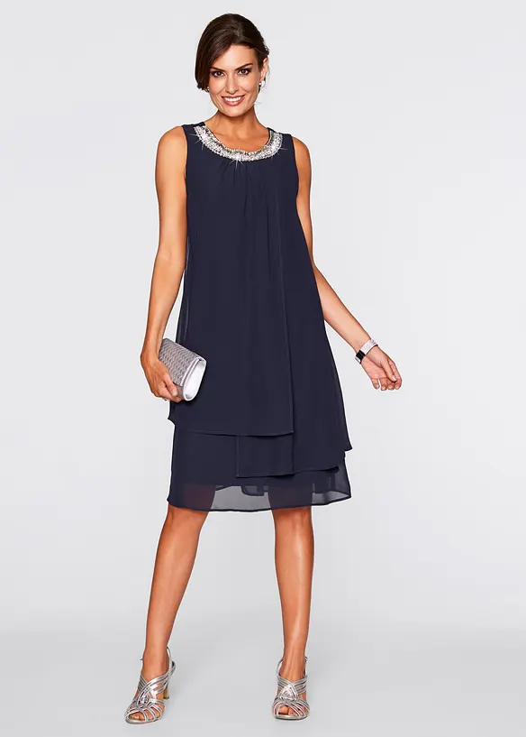 Chiffon Jurk met applicatie, bonprix