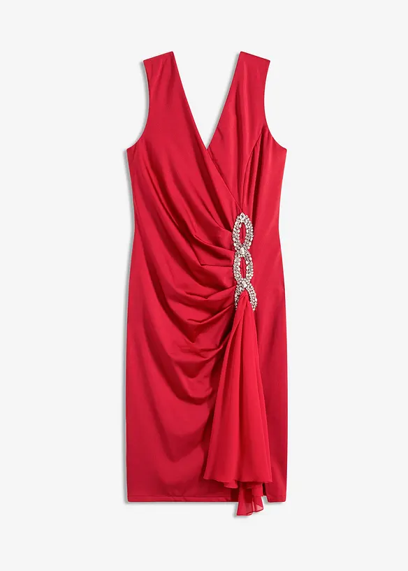 Jersey jurk met strassapplicatie, bonprix