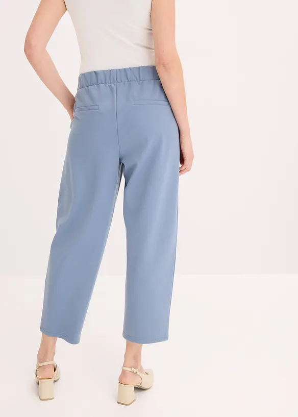 Jersey broek met bandplooien, bonprix