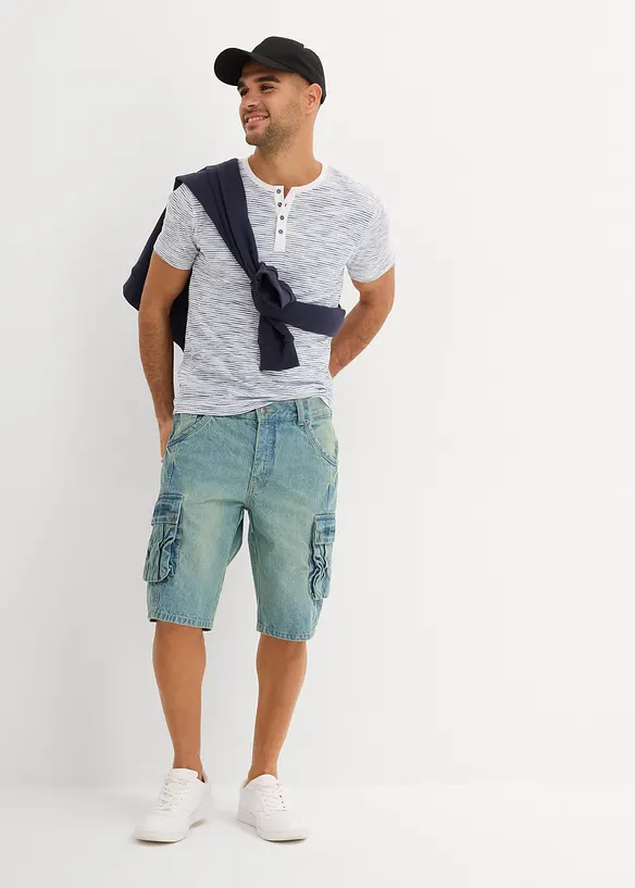 Henley shirt van puur katoen, korte mouw, bonprix