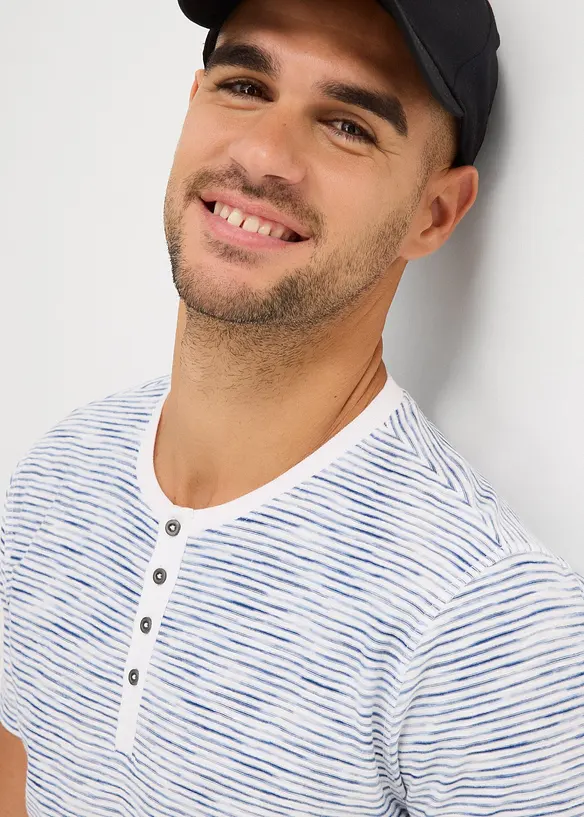 Henley shirt van puur katoen, korte mouw, bonprix