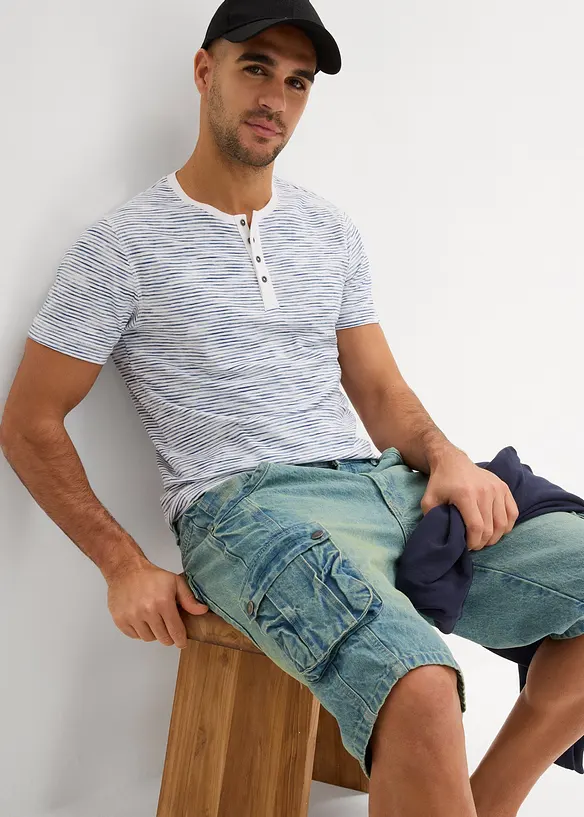 Henley shirt van puur katoen, korte mouw, bonprix