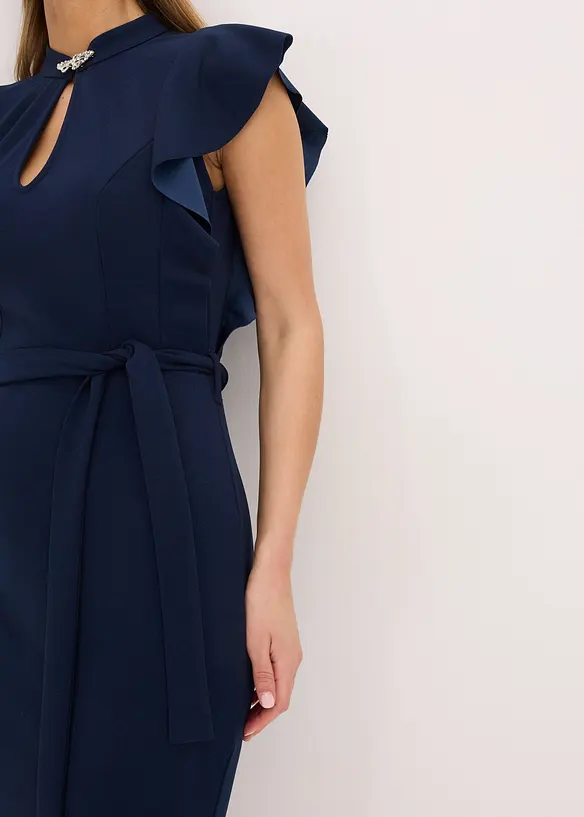 Kokerjurk met accessoire als sluiting bij de hals, bonprix