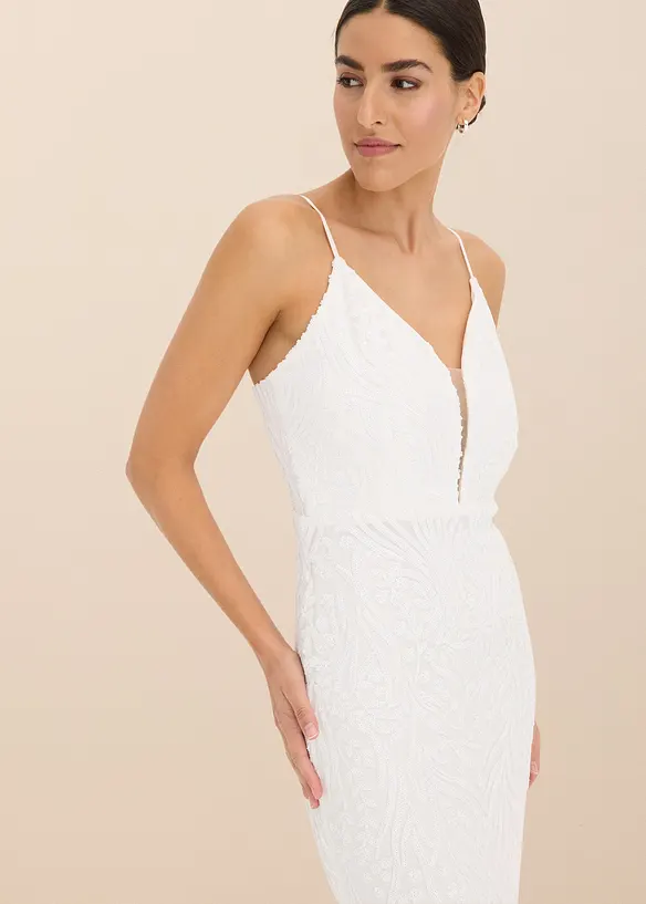 Trouwjurk met paillettenborduursel, bonprix