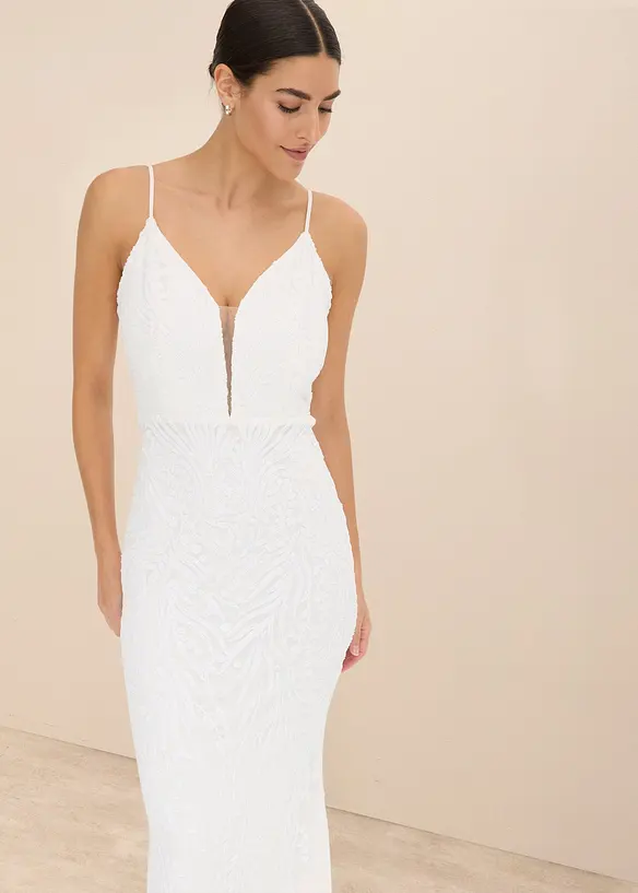 Trouwjurk met paillettenborduursel, bonprix