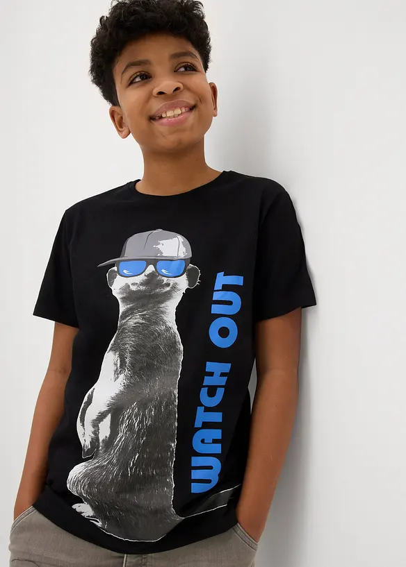 Jongens T-shirt van biologisch katoen met een coole print, bonprix