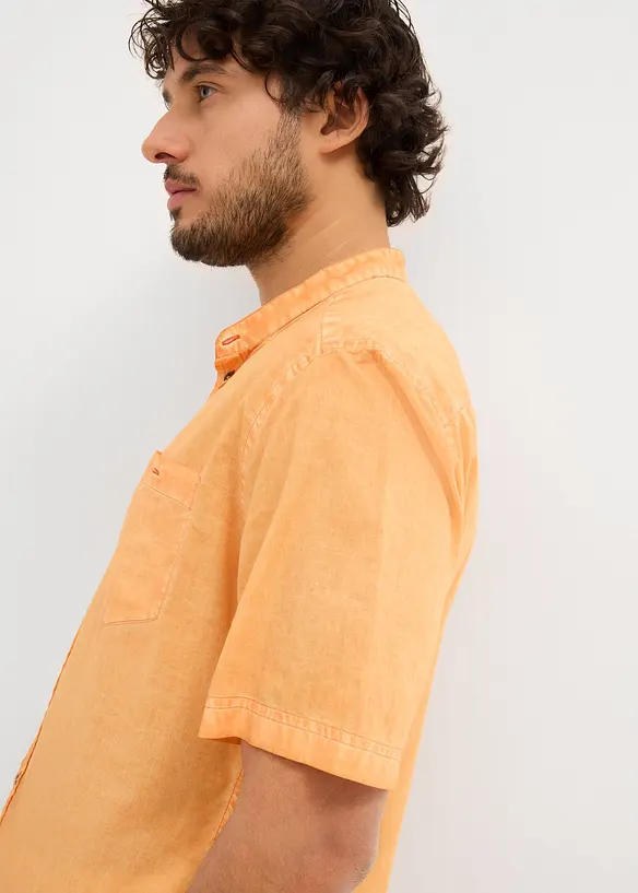 Overhemd in washed out look met korte mouwen, bonprix